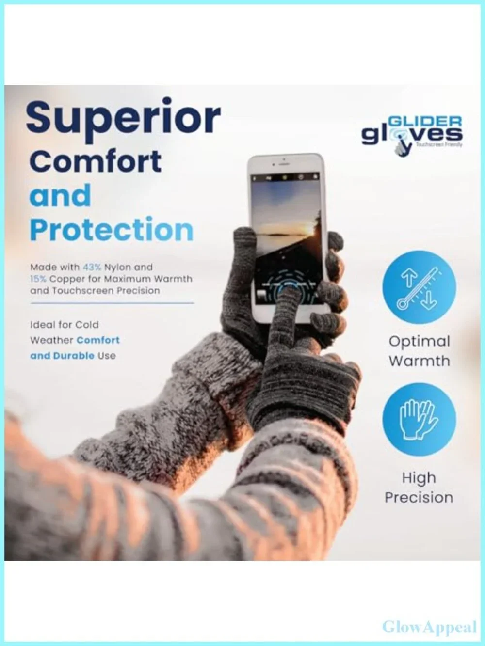 Touch Screen Gloves for Men & Women - 10-Finger Gaming Gloves, Anti-Slip Palm